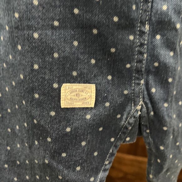 LRL Lauren Jeans Tunic Shirt Women S Sleeveless Polka Dot Denim Button Chambray - Picture 3 of 16